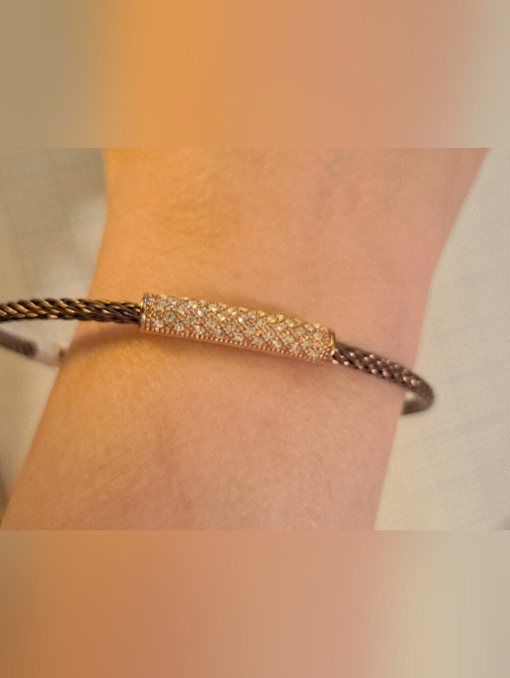 Rose Gold Pave Bar Bracelet - Women Jewelry
